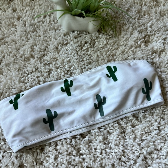 Zaful Other - Zaful super cute cactus cacti summer plants indie tube top swim suit top.